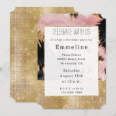 Girly Gold Sparkle Roze Zwart Koeienhuid Kaart (Voorkant / Achterkant)