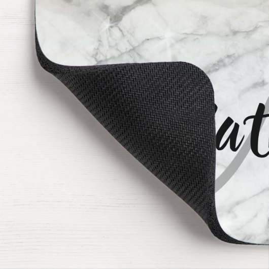 Girly Gold Sparkles Grey Marble Monogram Muismat (Hoek)