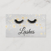 ** Girly Gold Stars Lashes Extensions Glitter Visitekaartje (Voorkant)