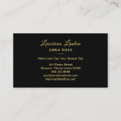 *~* Girly Gold Stars Lashes Extensions Glitter Visitekaartje (Achterkant)