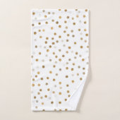 Girly Gold Stippen Confetti White Design Bad Handdoek (Handdoek)