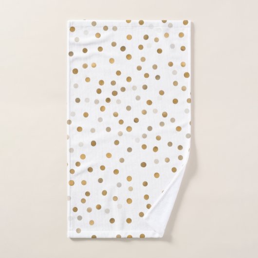 Girly Gold Stippen Confetti White Design Bad Handdoek (Handdoek)
