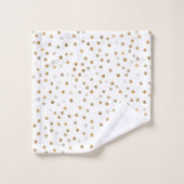 Girly Gold Stippen Confetti White Design Bad Handdoek (Wasdoekje)
