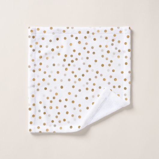 Girly Gold Stippen Confetti White Design Bad Handdoek (Wasdoekje)