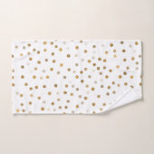 Girly Gold Stippen Confetti White Design Bad Handdoek (Handdoek)