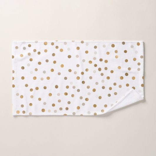 Girly Gold Stippen Confetti White Design Bad Handdoek (Handdoek)