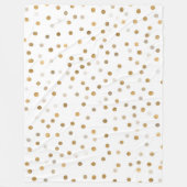 Girly Gold Stippen Confetti White Design Fleece Deken (Voorkant)