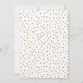 Girly Gold Stippen Confetti White Design Kaart (Achterkant)