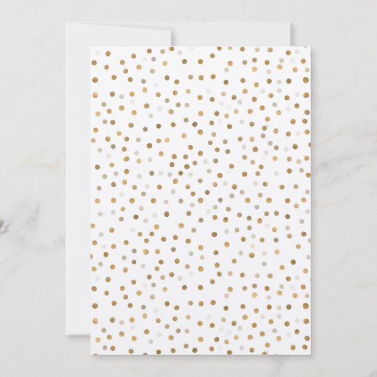 Girly Gold Stippen Confetti White Design Kaart (Achterkant)