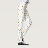 Girly Gold Stippen Confetti White Design Leggings (Rechts)