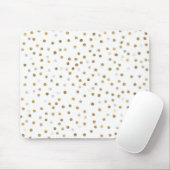 Girly Gold Stippen Confetti White Design Muismat (Met muis)