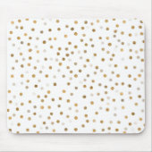 Girly Gold Stippen Confetti White Design Muismat (Voorkant)