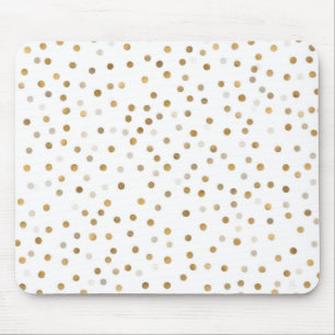 Girly Gold Stippen Confetti White Design Muismat