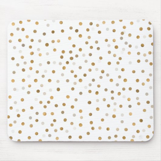 Girly Gold Stippen Confetti White Design Muismat (Voorkant)