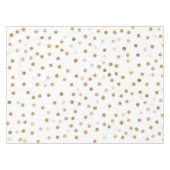 Girly Gold Stippen Confetti White Design Tafelkleed (Voorkant (Horizontaal))