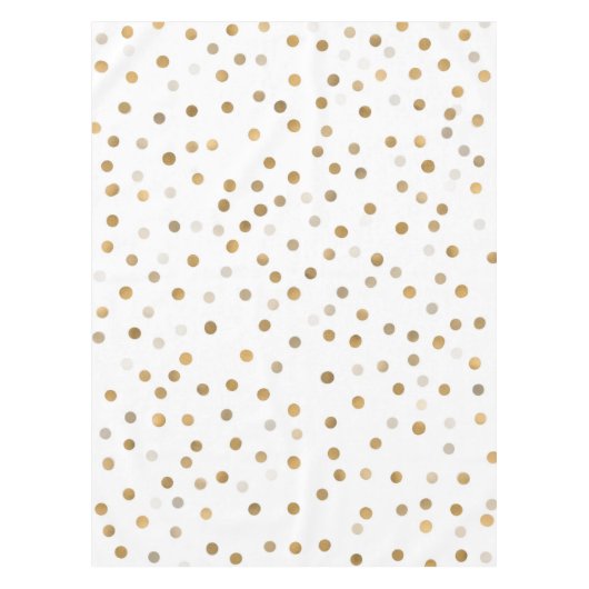 Girly Gold Stippen Confetti White Design Tafelkleed (Voorkant)