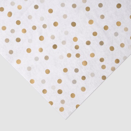 Girly Gold Stippen Confetti White Design Tissuepapier (Detail)