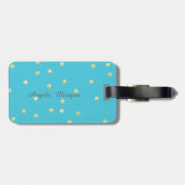 Girly Gold Stippen Monogram-gepersonaliseerd Bagagelabel (Achterkant horizontaal)