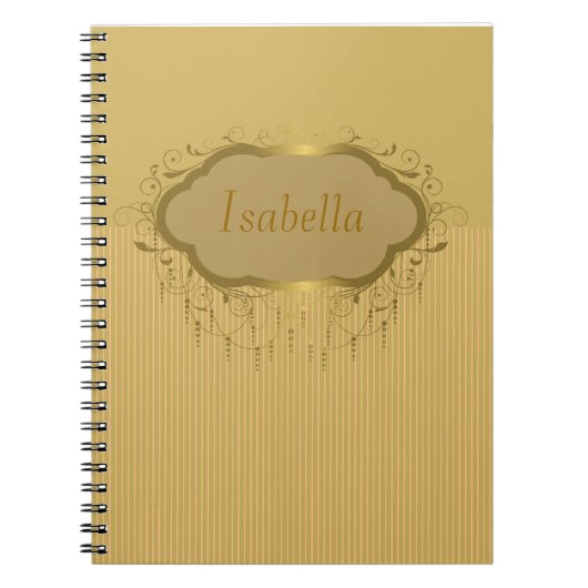 Girly Gold Stripe-laptop Notitieboek (Voorkant)