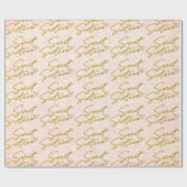 Girly Gold Sweet 16 op Blush Pink Cadeaupapier (Vlak)