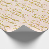 Girly Gold Sweet 16 op Blush Pink Cadeaupapier (Hoek)