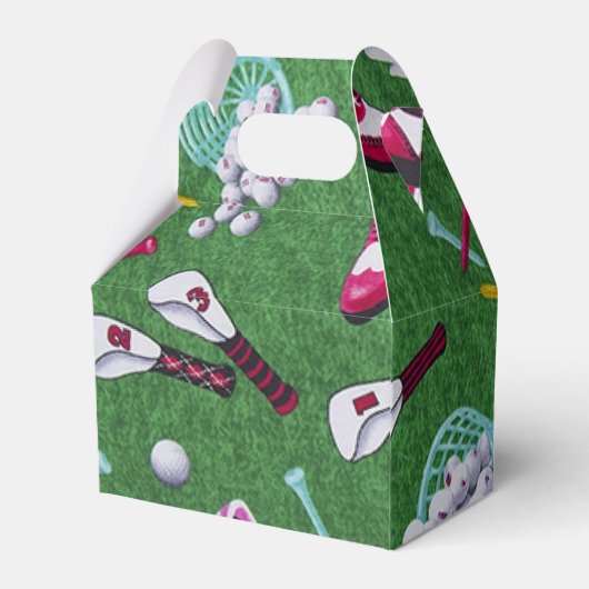 Girly Golf Pattern Favor Box Bedankdoosjes (Achterkant)