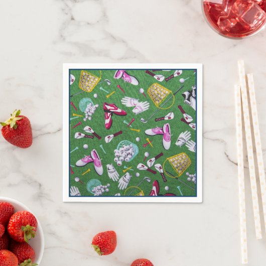 Girly Golf Pattern Napkins Servet (Insitu)