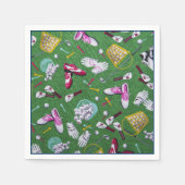 Girly Golf Pattern Napkins Servet (Voorkant)