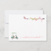 Girly golfclubs preppy Bedankt Opmerking (Achterkant)