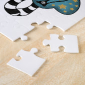 Girly Gothic Girl met zwarte kat Legpuzzel (Zijkant)