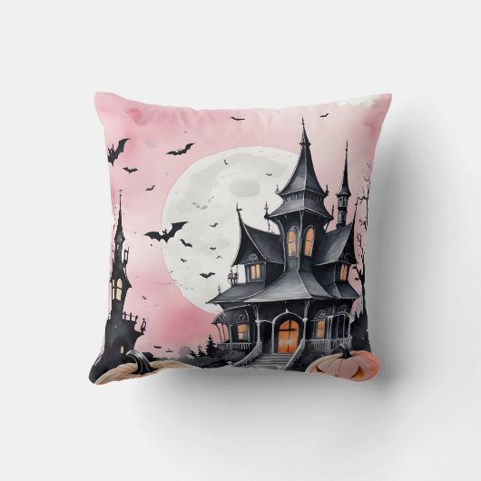 Girly Gothic Nightfall Haunted Mansion Kussen (Achterkant)