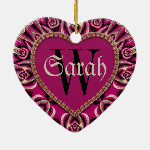 Girly Gothic Pink Custom Deurname Ornament