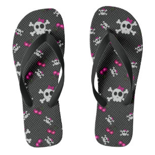 Girly Gothic Skulls Teenslippers