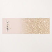 Girly goud glitter ombre roze monogrammed yogamat (Voorkant (horizontaal))