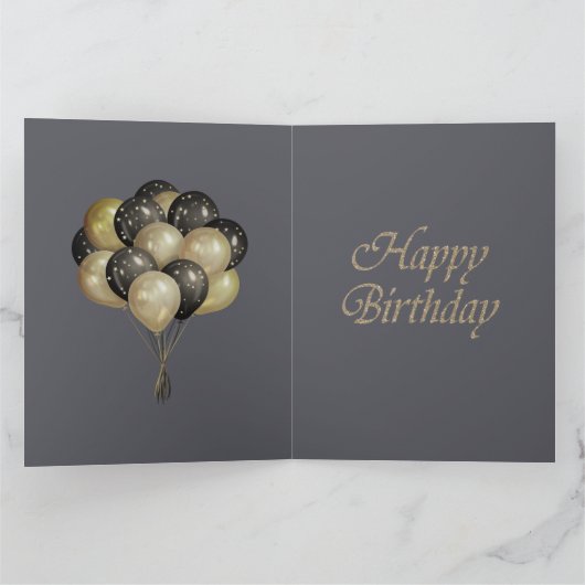 Girly Goud Grijs Ballerina Prinses 1e Verjaardag Kaart (Binnen)