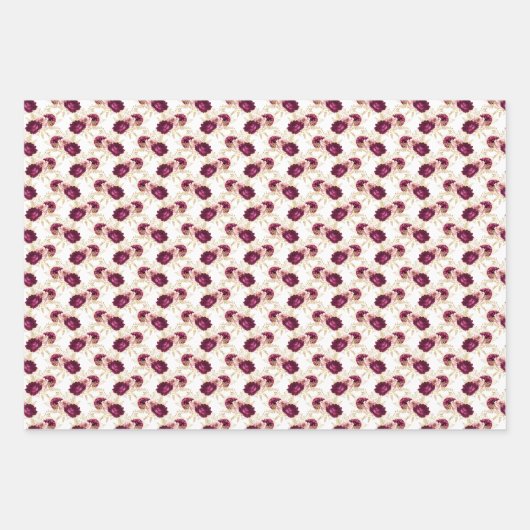 Girly Goud Roze Bloemen Luipaard Print Inpakpapier Vel (Voorkant 3)