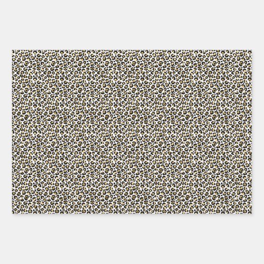 Girly Goud Roze Bloemen Luipaard Print Inpakpapier Vel (Voorkant 2)