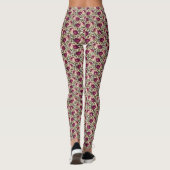 Girly Goud Roze Bloemen Luipaard Print Leggings (Achterkant)