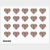Girly Goud Roze Bloemen Luipaard Print Liefde Hart Sticker (Vel)