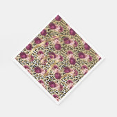 Girly Goud Roze Bloemen Luipaard Print Liefde Servet (Hoek)