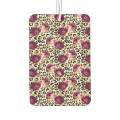 Girly Goud Roze Bloemen Luipaard Print Luchtverfrisser (Achterkant)