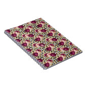 Girly Goud Roze Bloemen Luipaard Print Notitieboek (Rechterzijde)