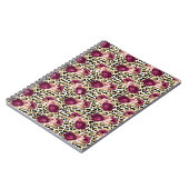 Girly Goud Roze Bloemen Luipaard Print Notitieboek (Linkerzijde)