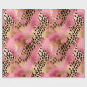 Girly Goud Roze Leopard Cadeaupapier (Vlak)