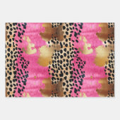 Girly Goud Roze Leopard Inpakpapier Vel (Voorkant 3)