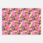 Girly Goud Roze Leopard Inpakpapier Vel (Voorkant 2)