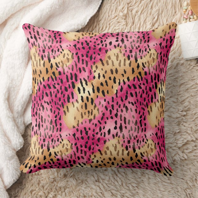 Girly Goud Roze Leopard Kussen (Deken)