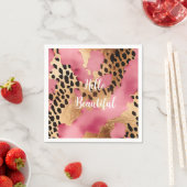 Girly Goud Roze Leopard Servet (Insitu)