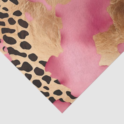 Girly Goud Roze Leopard Tissuepapier (Detail)