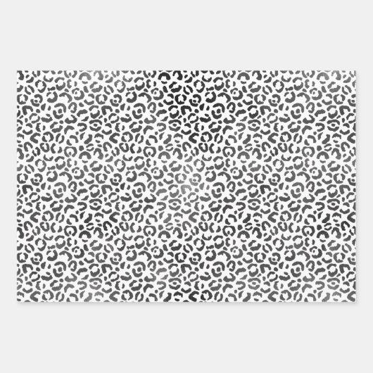 Girly Goud Roze Zwart Wit Luipaard Print Glitter Inpakpapier Vel (Voorkant 2)